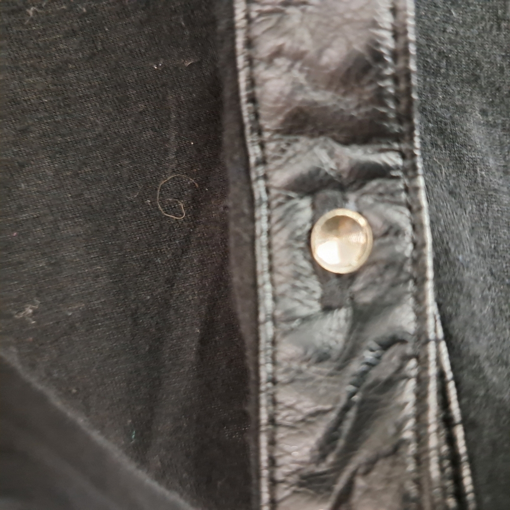 INC Black Faux Leather Trim with Faux Diamond Buttons Size 2X **READ** - Picture 4 of 6